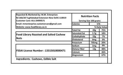Food Library Roasted and Salted Cashew Nuts (200 g)