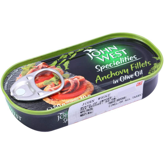 John West Anchovy Fillets - in Olive Oil, 50g