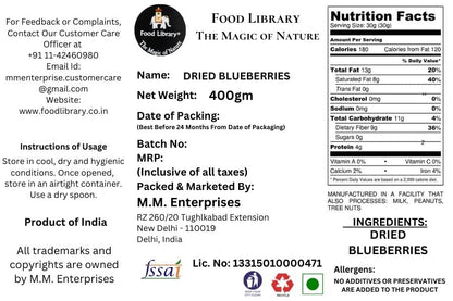 Food Library Dried Blueberries (400g)