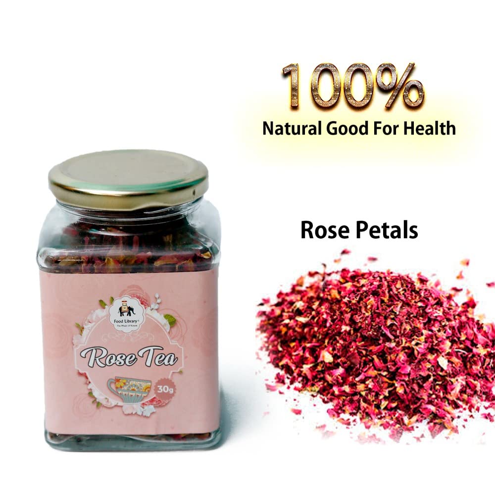 Food Library The Magic of Nature Sun Dried Rose Tea (Petals), 30g
