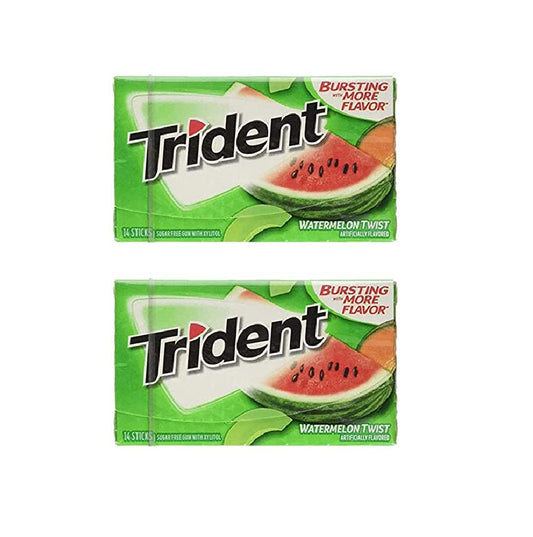 Trident Sugarfree Gum with Watermelon Twist, 2 x 60 g
