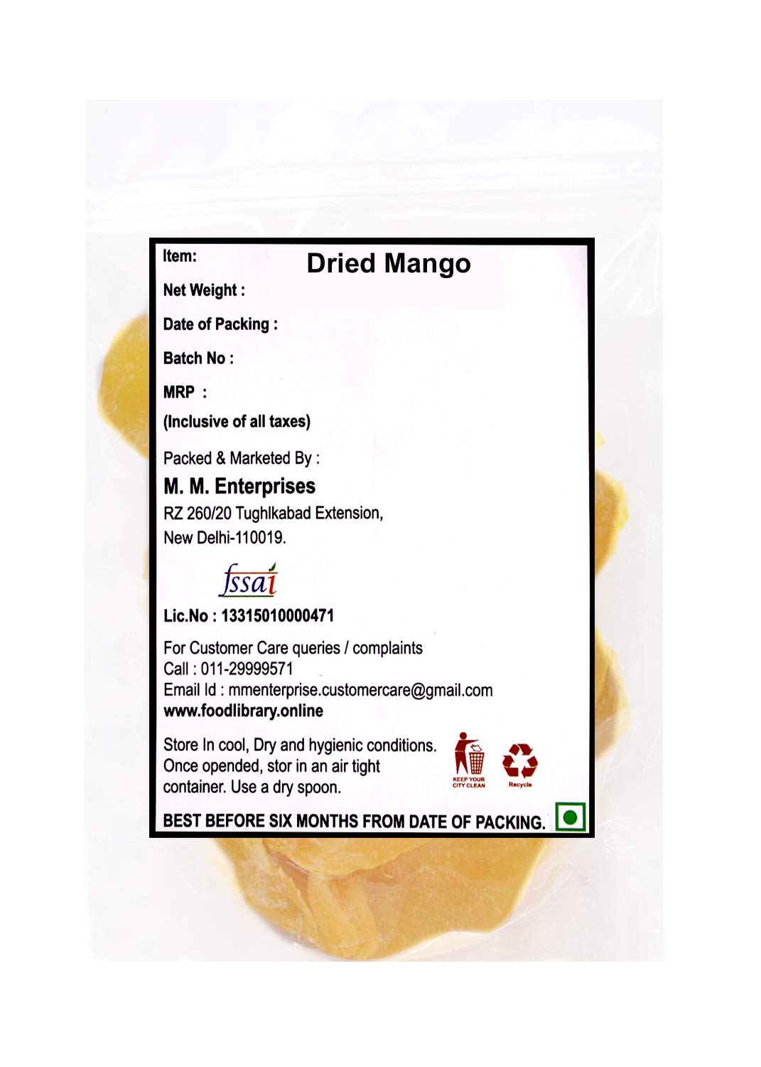 FOOD LIBRARY Dried Mango (200 g)