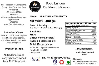 Food Library The Magic of Nature Rajasthani Missi Roti Atta(Flour), 400g