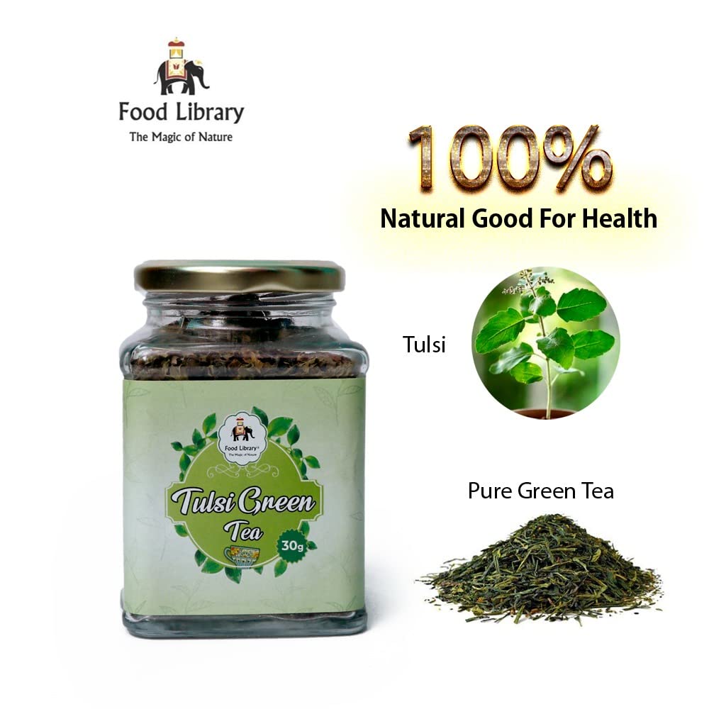 Food Library The Magic of Nature Herbal Tulsi Green Tea, 30g