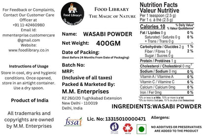 Food Library The Magic of Nature Japanese Wasabi Powder, 400 Grams