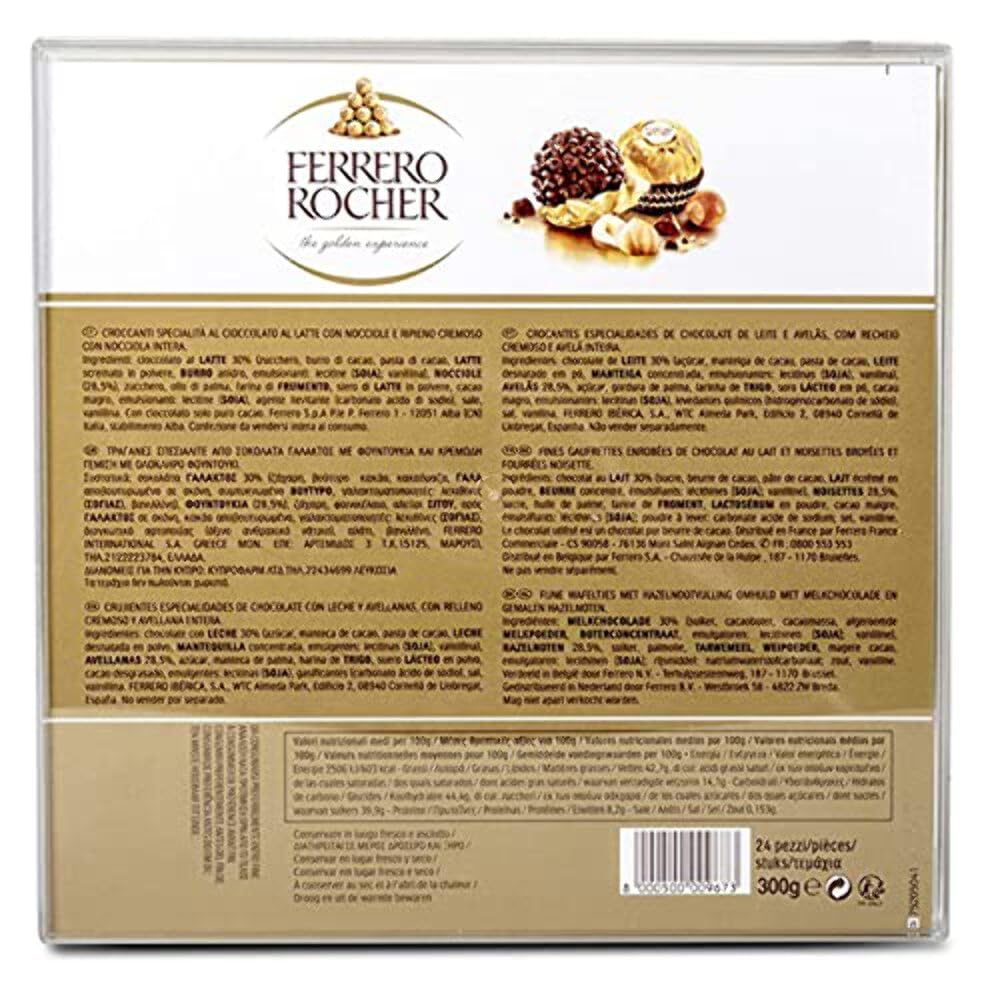 Ferrero Rocher Premium Milk Chocolate (300g) - 24 Pieces