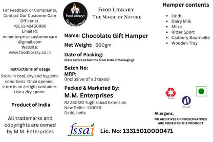 FOOD LIBRARY THE MAGIC OF NATURE Birthday/Anniversary/Christmas/Valentines/Diwali Chocolate Gift Hamper (Chocolates In Leather Basket),600 Gram