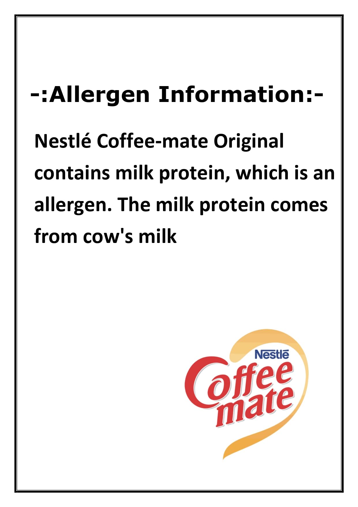 Nestlé Original Coffee Mate Richer & Creamer 400 Grams