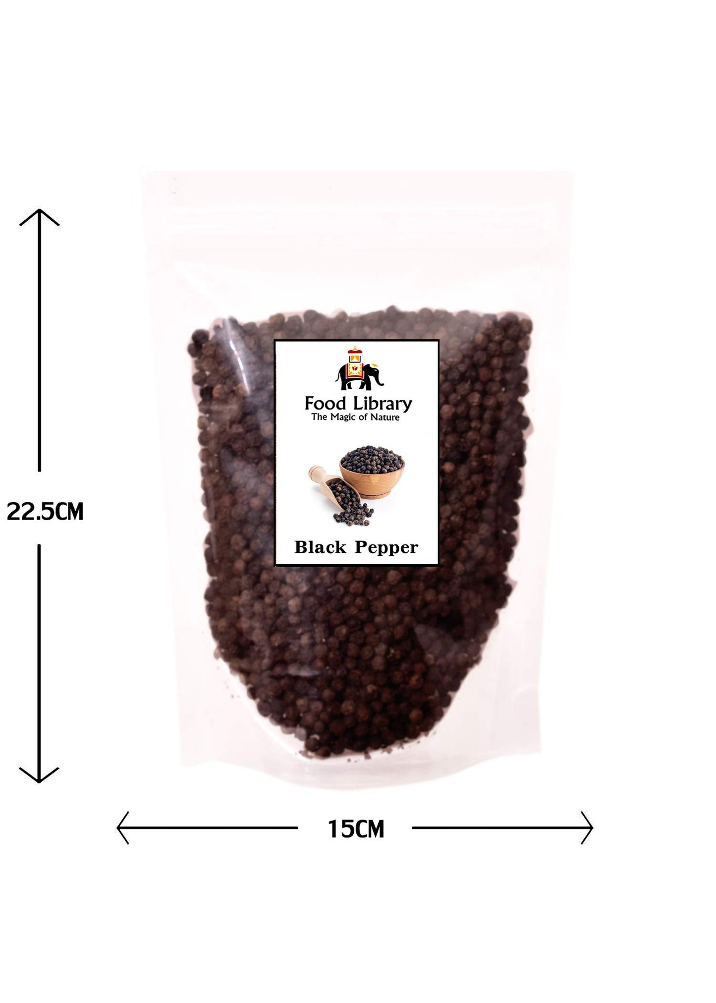 Food Library The Magic of Nature Kerala Whole Black Peppercorn (Sabut Kali Mirch), 200 Grams