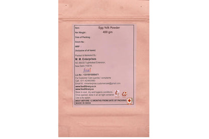 Food Library The Magic Of Nature Premium Egg Yolk Powder - Rich, Natural, and Versatile Cooking Ingredient, 100% Pure, 400gm