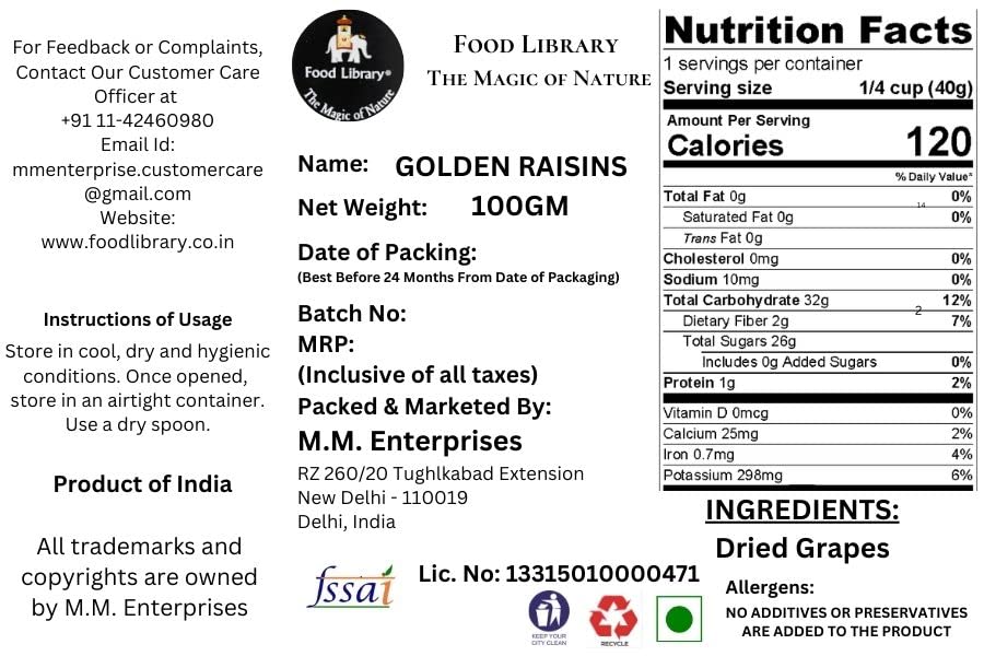 Combo of General Mills Cinnamon Toast Crunch (Imported), 340 g + Food Library Golden Raisins, 100g