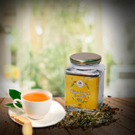 Food Library The Magic of Nature Herbal Tulsi Ginger Green Tea, 40g