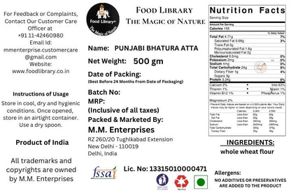 Food Library The Magic of Nature Punjabi Bhatura Atta (Flour), 400 grams