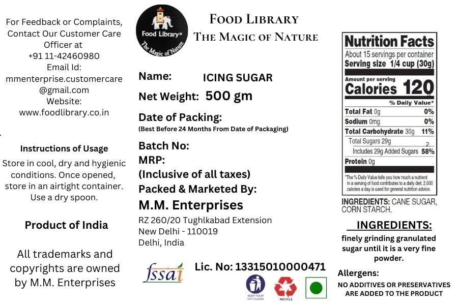 Food Library The Magic of Nature Icing Sugar, 500g