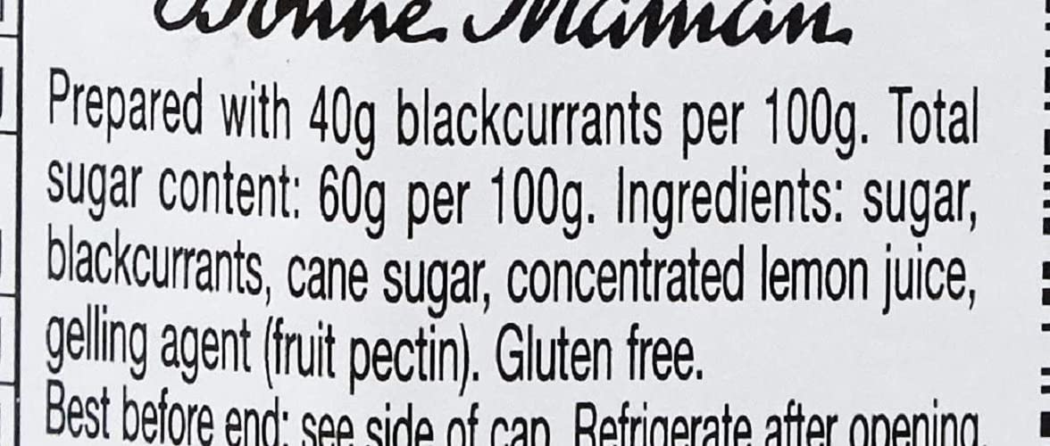 Bonne Maman Blackcurrant Conserve, Marmalade Fruit Jam, 13 oz ℮ 370 g