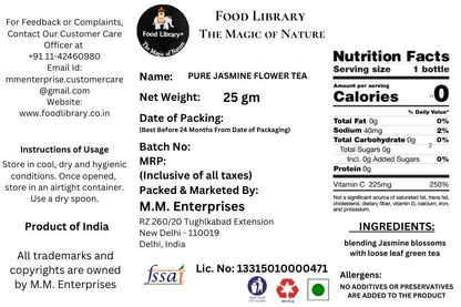 Food Library The Magic of Nature Pure Jasmine Flower Tea, 25g