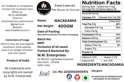 Food Library The Magic of Nature Macadamia Nuts, 400g.
