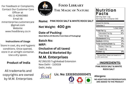 Food Library The Magic of Nature Combo of Natural Himalayan Pink Rock Salt & White Rock(Sendha Namak) Salt Sprinkler, 200gm Each