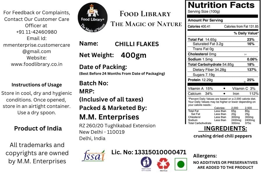 Food Library Crush Chilli Flakes (400)