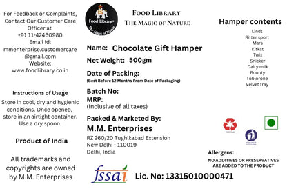 FOOD LIBRARY THE MAGIC OF NATURE Birthday/Anniversary/Christmas/Valentines/Diwali Chocolate Gift Hamper(Chocolate Obsession),500 Grams