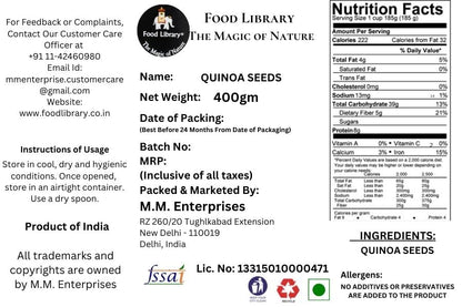 Food Library Quinoa Seeds Gluten Free (400g)