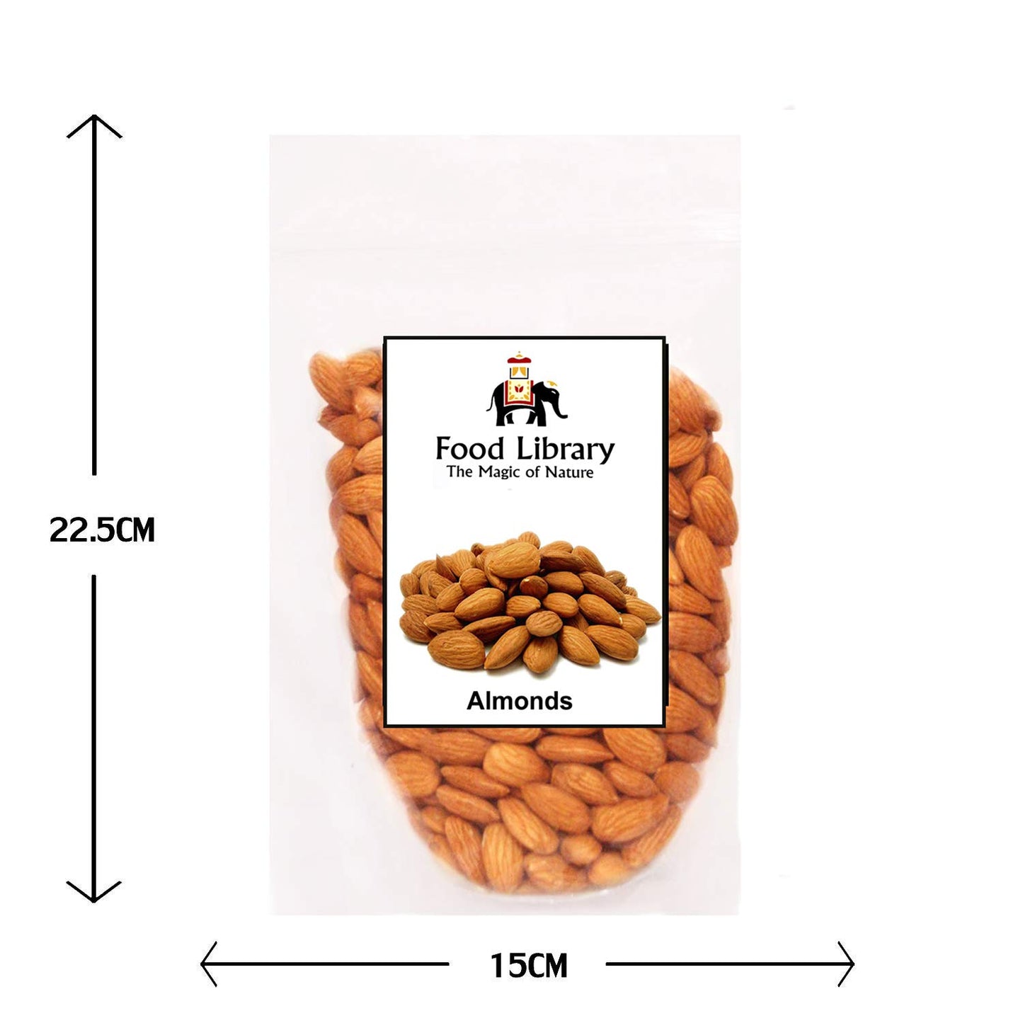 Food Library California Raw Almonds - Badam Giri (400gm)