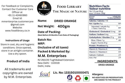Food Library Dried Orange Slices (400g)