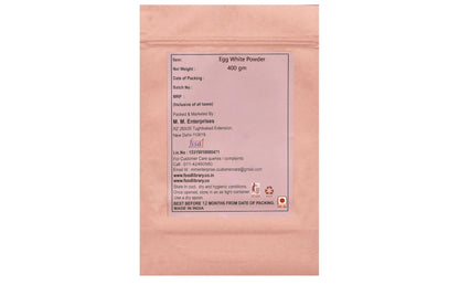 Food Library The Magic Of Nature Premium Egg White Powder - High Protein, Non-GMO, Ideal for Baking and Cooking, 400gm.