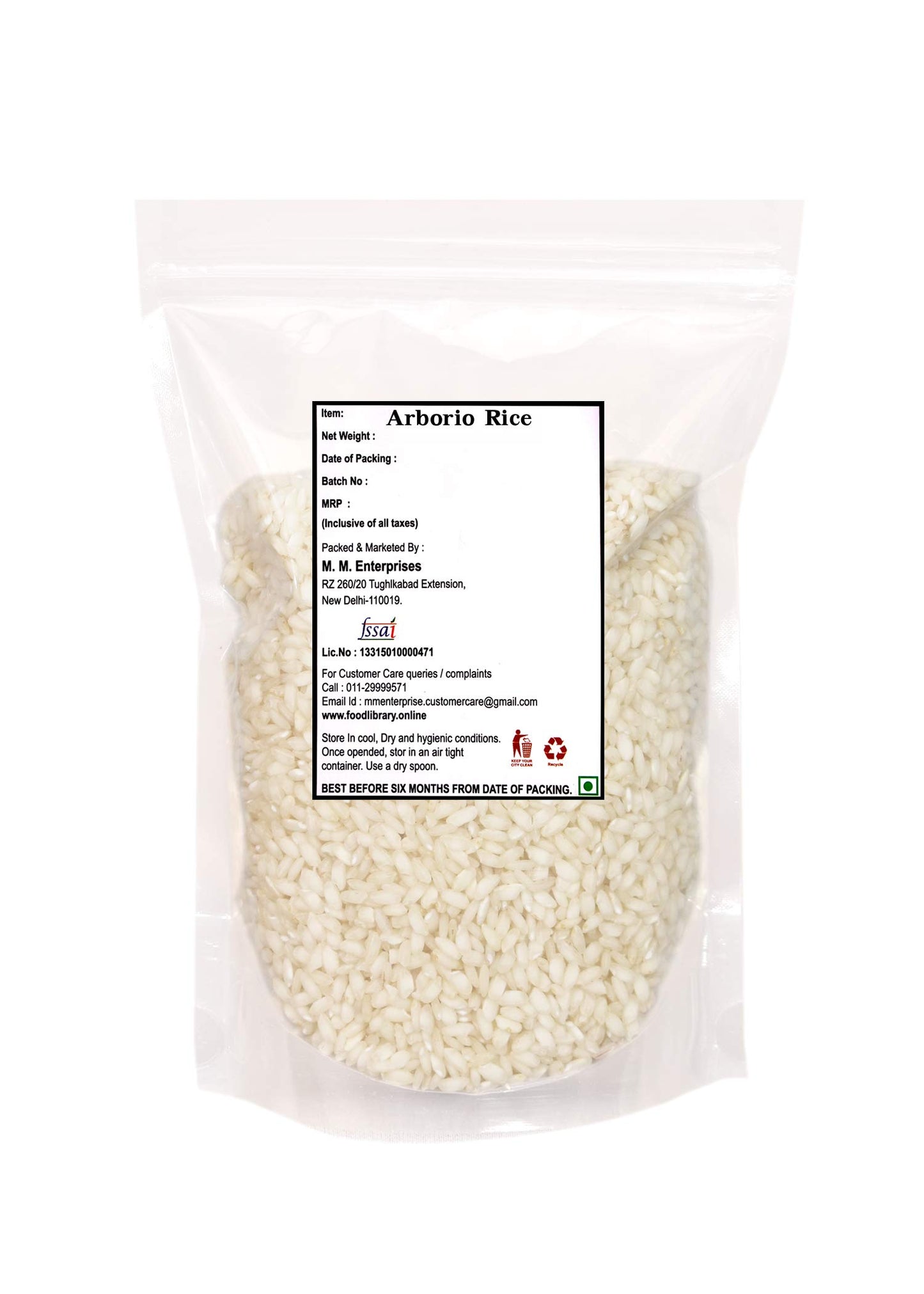 FOOD LIBRARY THE MAGIC OF NATURE Italian Arborio Rice, 800 Gram