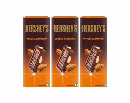 Hershey's Whole Almonds Chocolate Bar, 100 grams (Pack of 3)