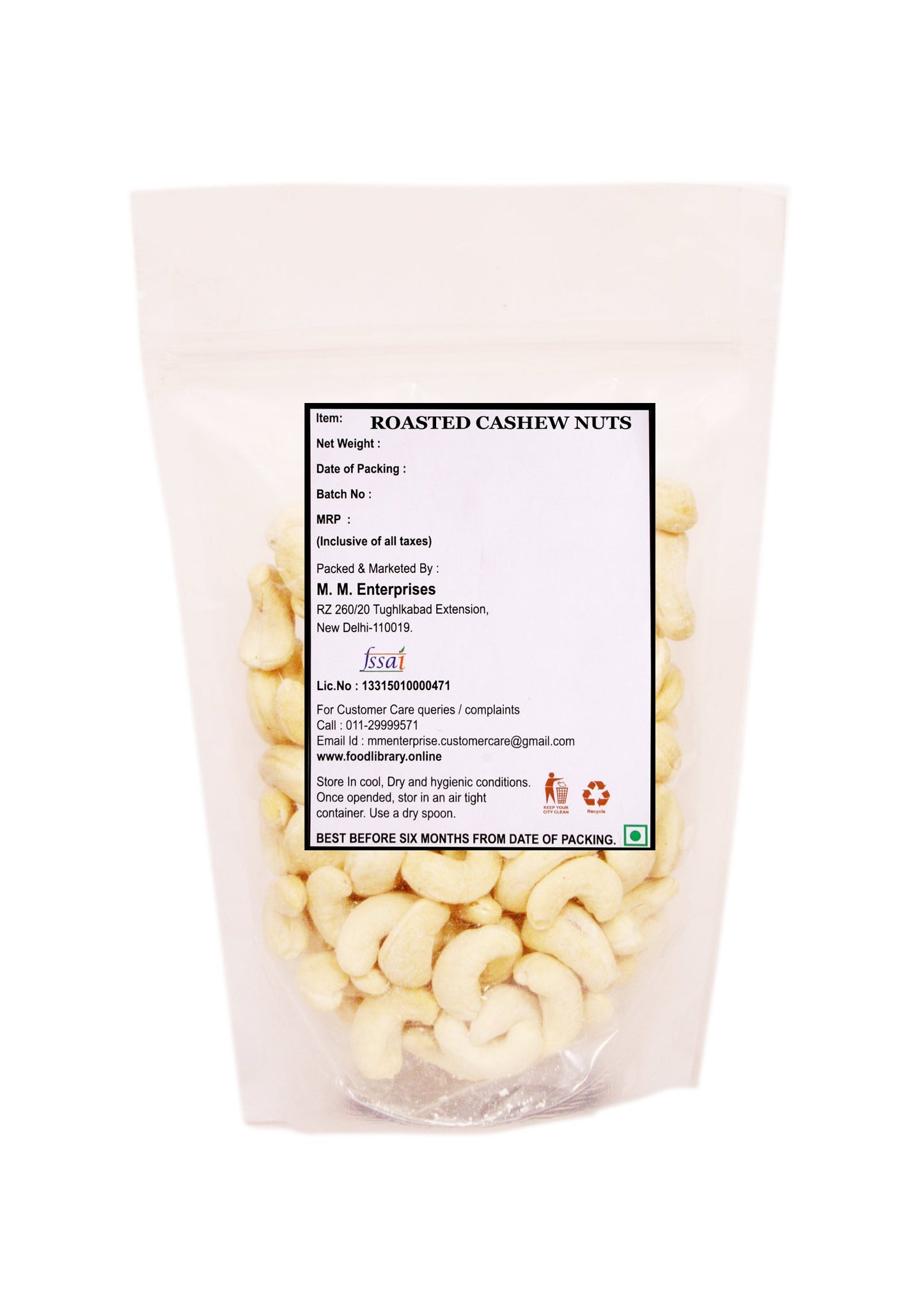Food Library Roasted and Salted Cashew Nuts (200 g)