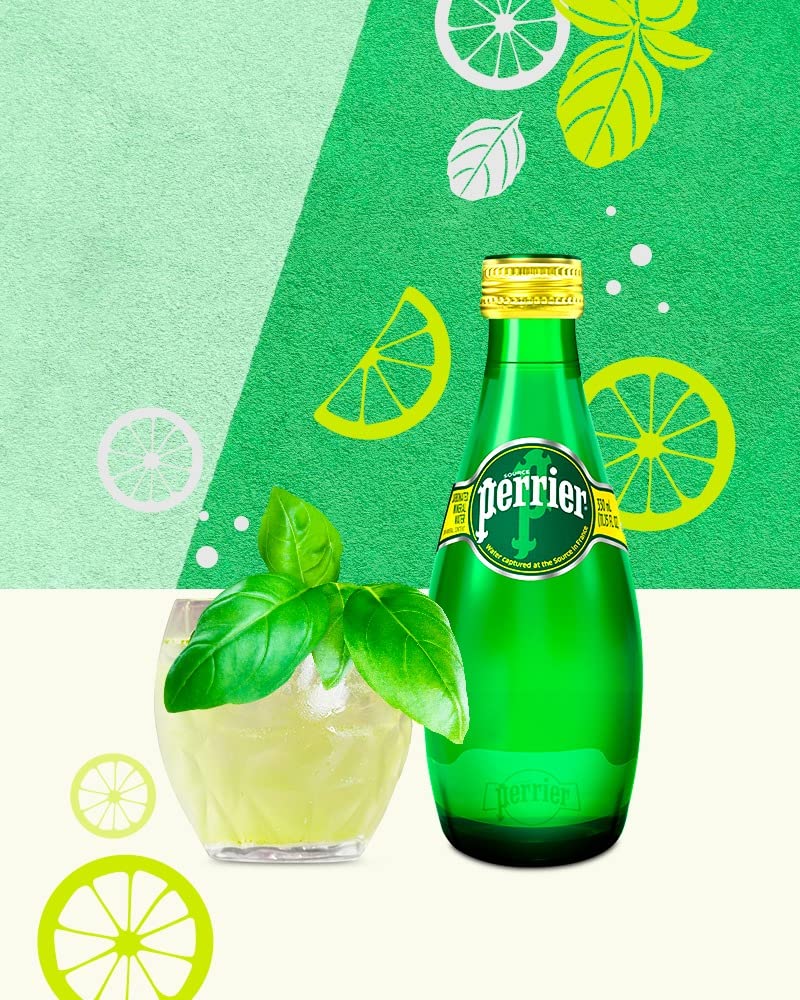 Perrier Carbonated Mineral Water • Water Captured at the Source in France, 11.16 fl oz ℮ 330 ml, 4 Pack