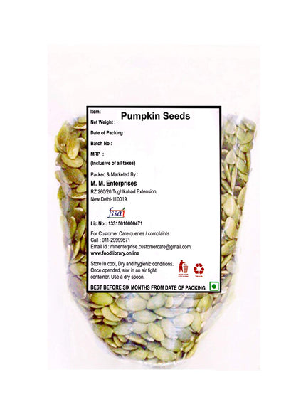 Food Library The Magic of Nature Raw Green Pumpkin Seeds, 200g