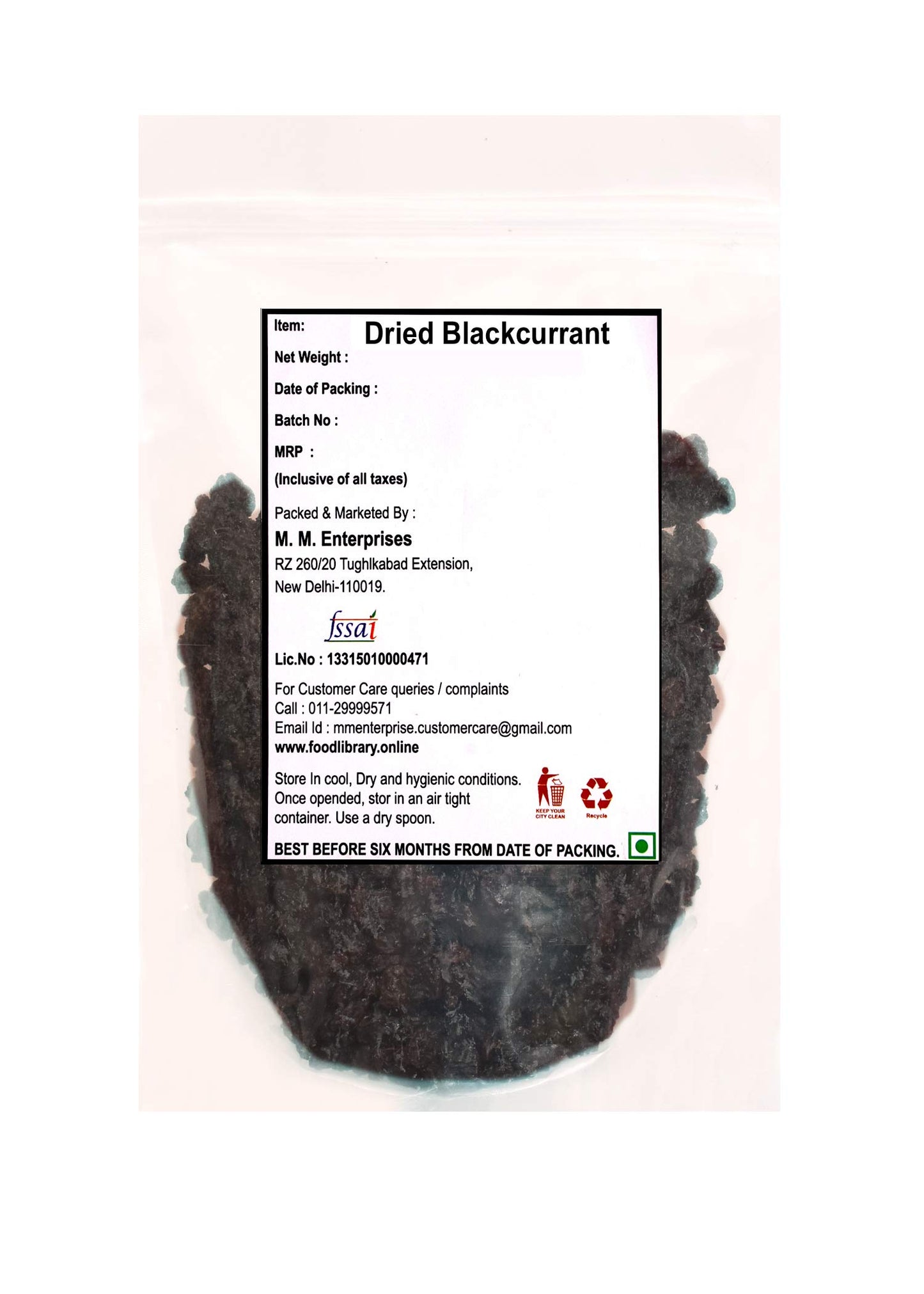 Food Library The Magic of Nature Dried Black Currant (400g)