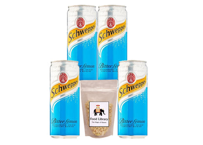 Bitter Lemon Can (Imported), 320ml - Pack of 4 + Food Library Roasted Salted Peanuts, 200g