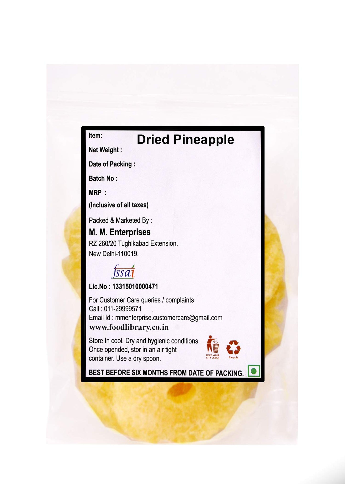 Food Library Dried Pineapple (200g)