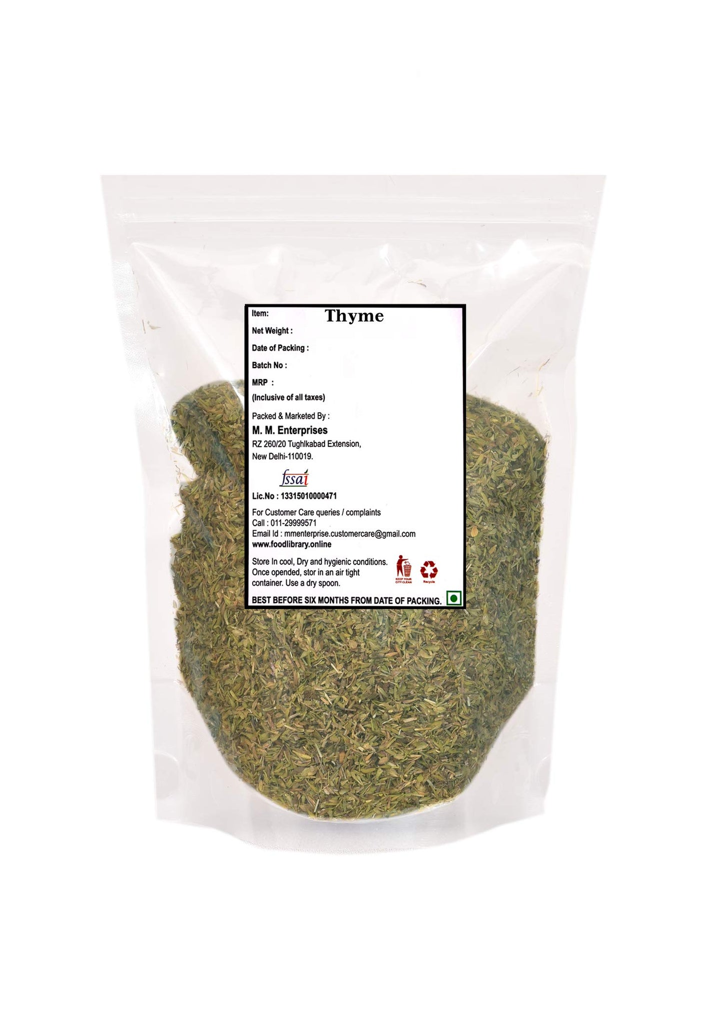 FOOD LIBRARY THE MAGIC OF NATURE Dried Thyme Leaves (200 Gram)