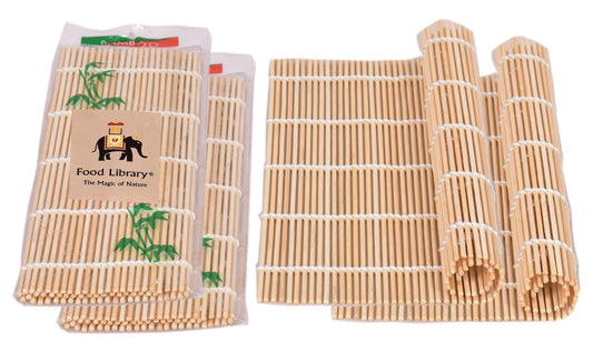 Food Library The Magic of Nature Bamboo Sushi Rolling Mat (Set of 2)