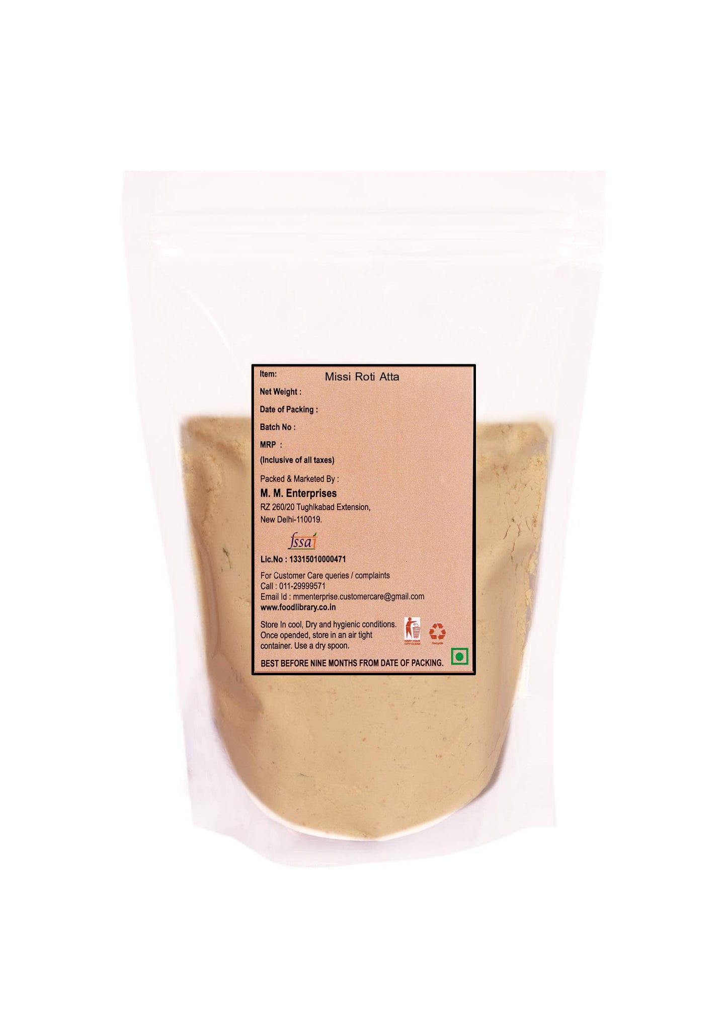 Food Library The Magic of Nature Rajasthani Missi Roti Atta(Flour), 400g