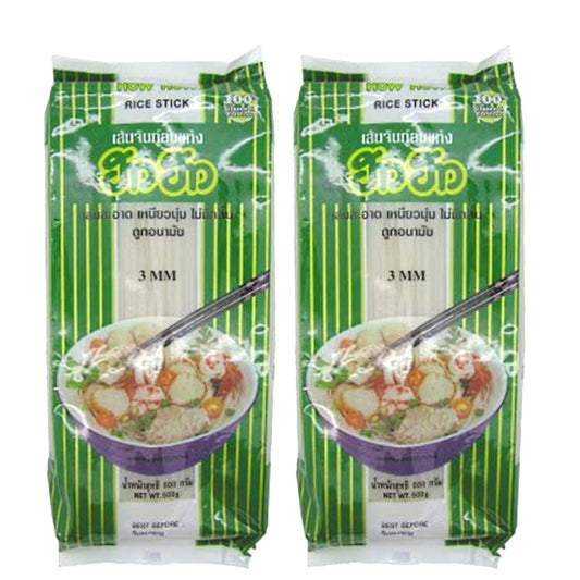 How How 3MM Rice Stick Noodles, 17.64 oz ℮ 500g, 2 Pack