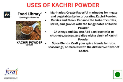 Food Library The Magic Of Nature Authentic Exotic Aromatic Flavourful Indian Spices. (200 gm, Kachri Powder)