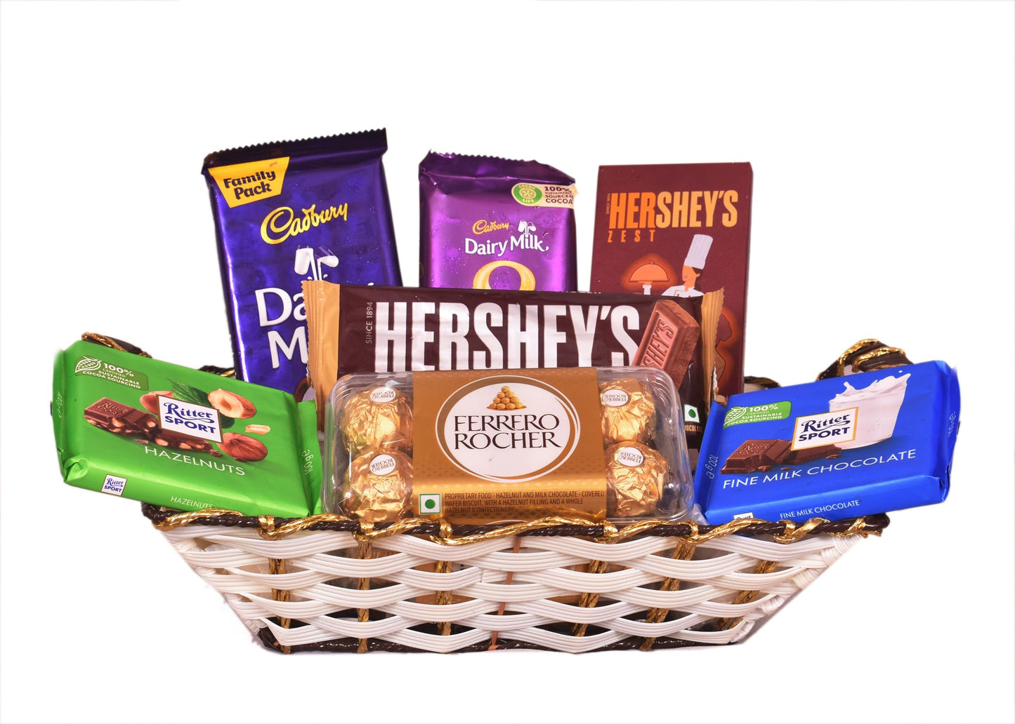 FOOD LIBRARY THE MAGIC OF NATURE Birthday/Anniversary/Christmas/Valentines/Diwali Chocolate Gift Hamper (Chocolates In Leather Basket),600 Gram