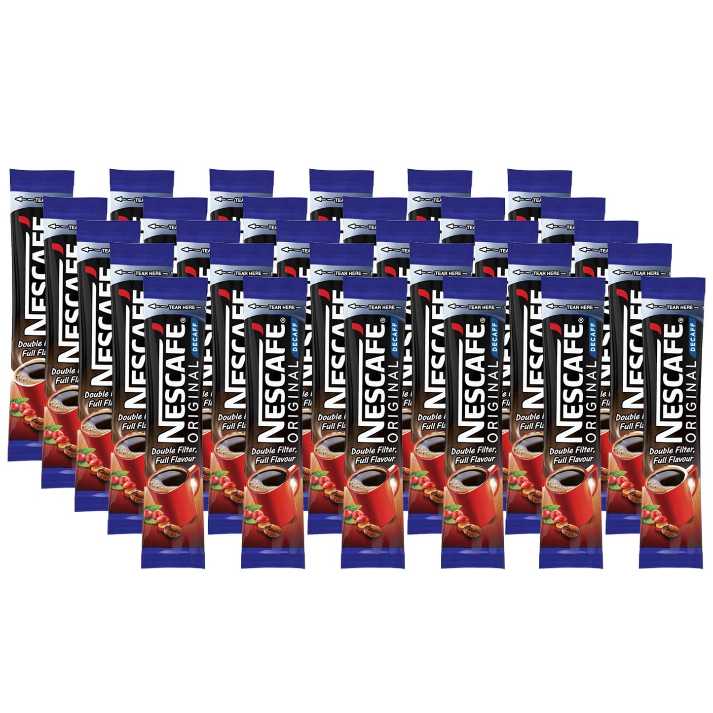 Nescafe Original Decaffeinated Double Filtered Coffee Sticks, 30 X 1.8 G, Sachet, Packet