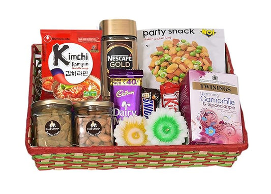 Food Library The Magic of Nature Rakhi Gift Hamper for Bhaiya & Bhabhi (Assorted Goodies)
