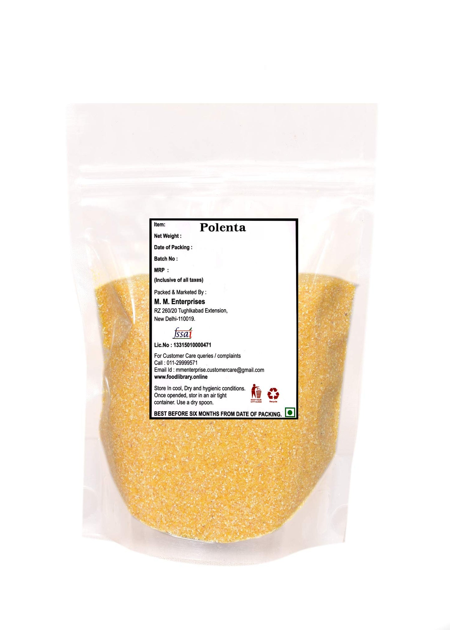 Food Library Yellow Corn Polenta, 400g