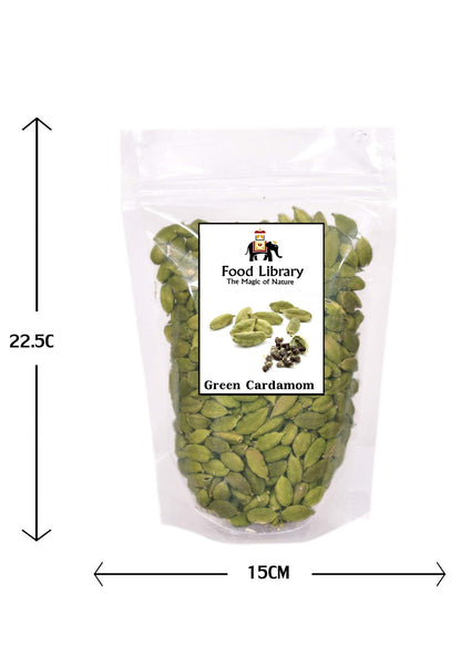Food Library The Magic of Nature Whole Green Cardamom ( Kerala Elaichi ), 200 Grams