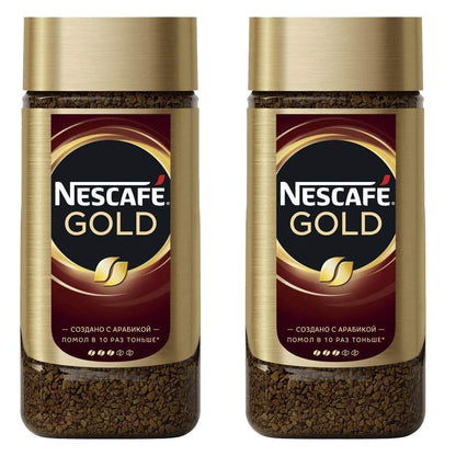 Nescafe Gold Coffee, 2 X 190 Gram - Granule, Glass Bottle
