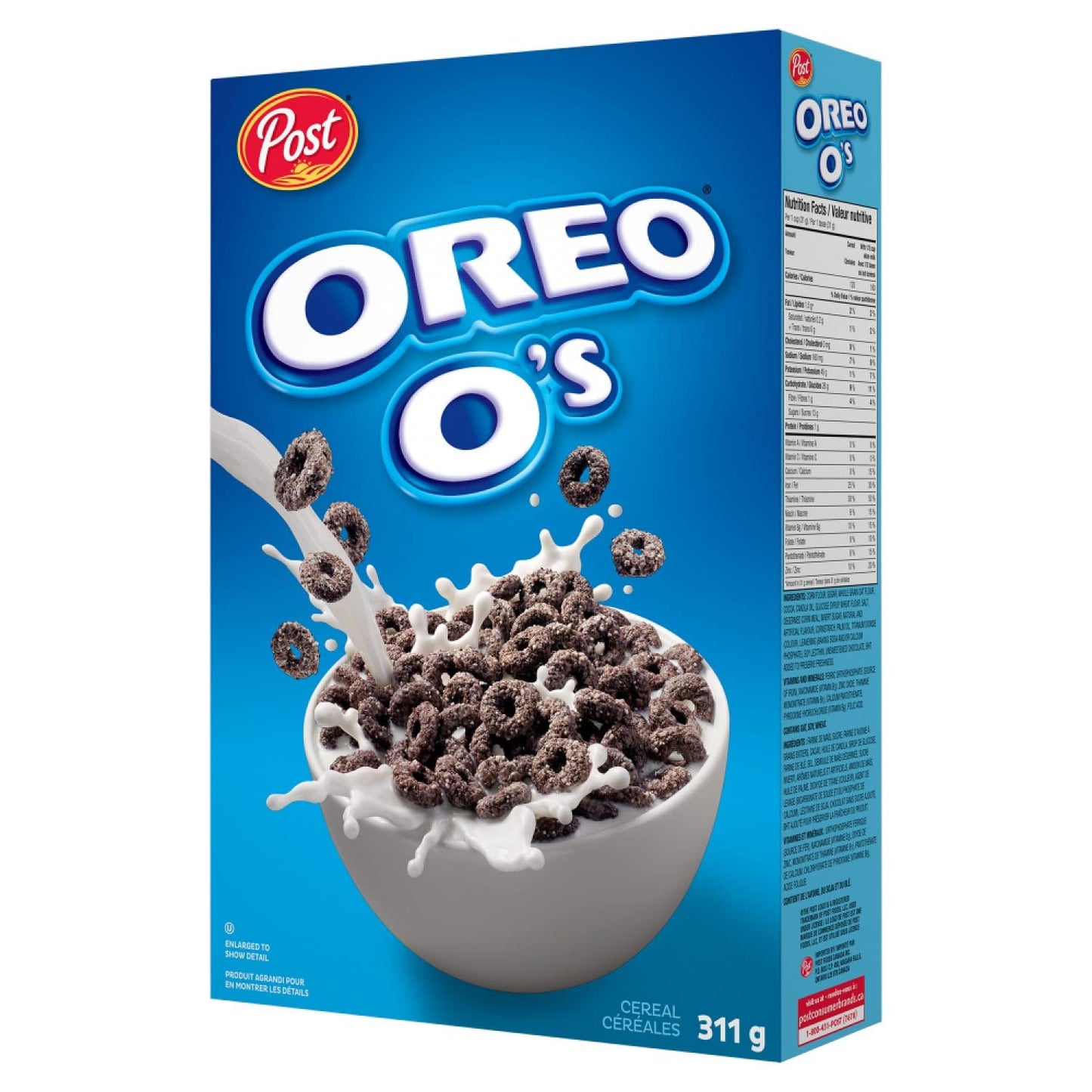 Post Oreo O's Cocoa Flavoured Chocolate Cereal, 10.97 oz / 311 g