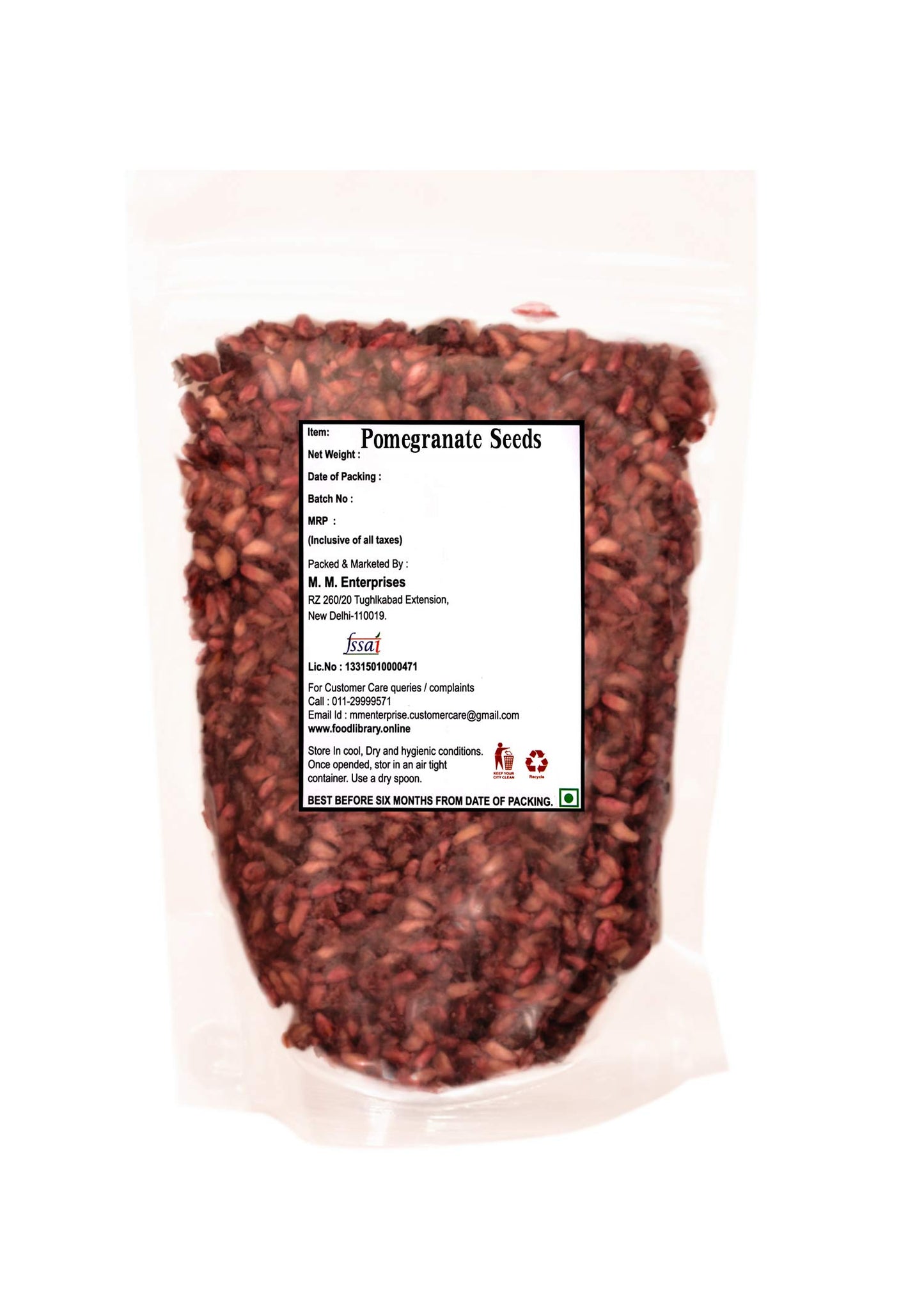 FOOD LIBRARY THE MAGIC OF NATURE Dried Pomegranate Seeds - Anardana (200Gram)