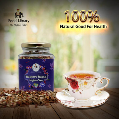 Food Library The Magic of Nature Kashmiri Kahwa Tea With Saffron, 80g (40 cups)